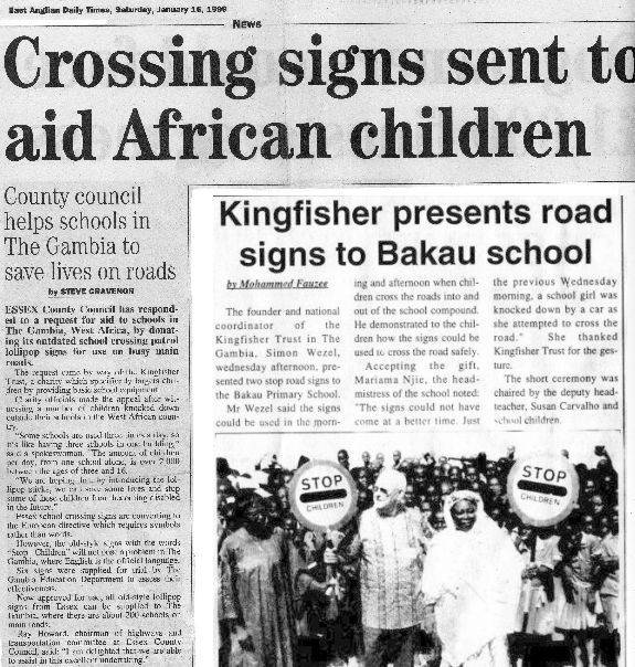 Crossing signs sent to aid African children Crossing signs sent to aid African children