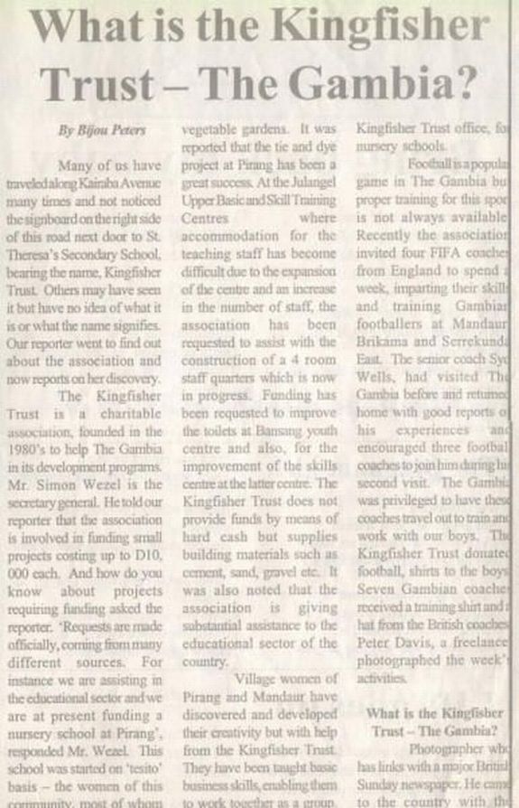 What is the Kingfisher Trust - The Gambia