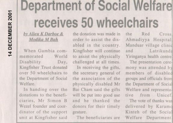 Department of Social Welfare receives 50 wheelchairs Department of Social Welfare receives 50 wheelchairs