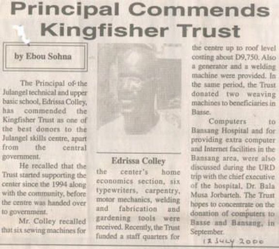 Priciple Commends Kingfisher Trust Principle Commends Kingfisher Trust