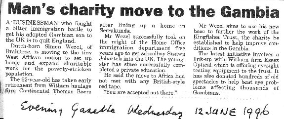 Man's charity move to The Gambia Man's charity move to The Gambia
