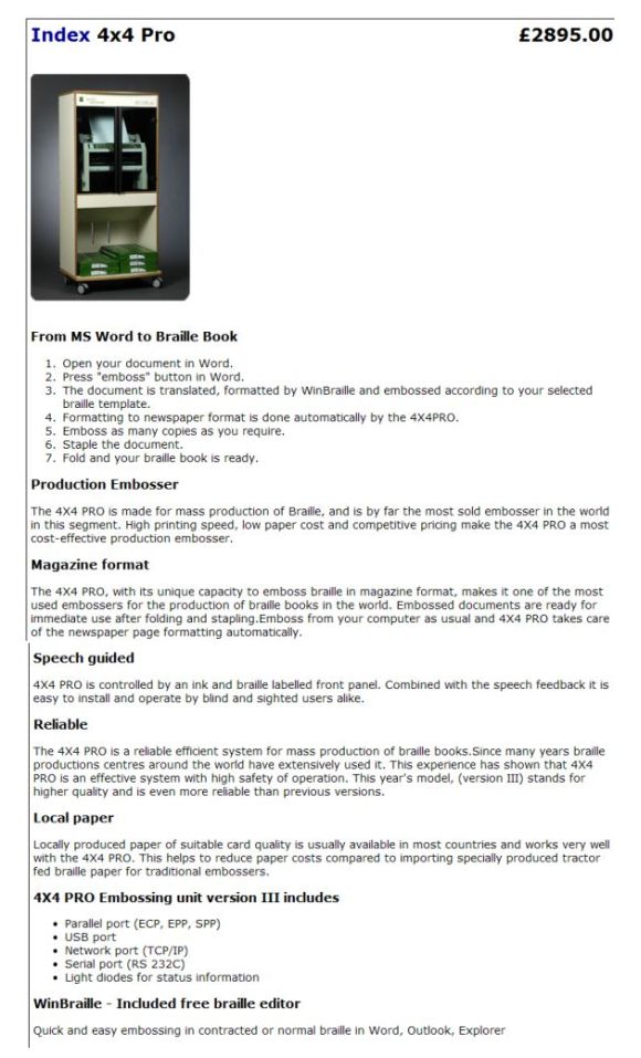 index braille 4x4 Pro