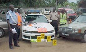 Some of the donated goods at the Mobile Unit of The Gambia Police Force